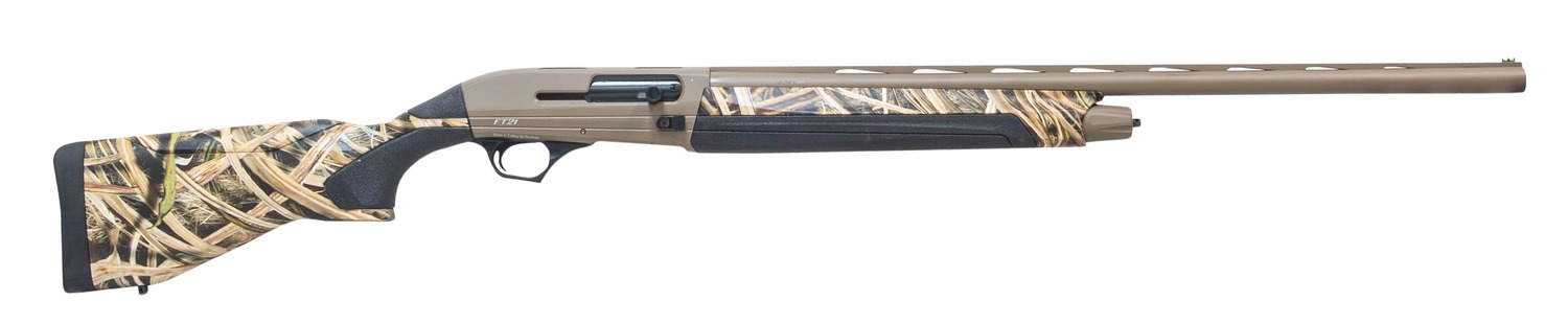 Pointer FT21CAMO20 Field Tek FT21 Semi-Auto 3" 5+1 28" OD Green Cerakote Vent Rib Barrel & Aluminum Receiver, Fixed Mossy Oak Bottomland Synthetic Stock