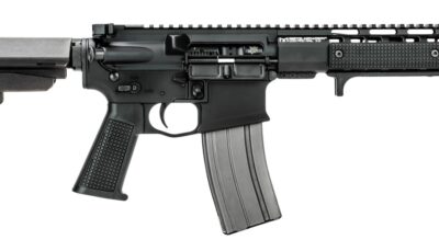 Griffin Armament MK2PSD30095P-W MK2 PSD 300 Blackout 9.50" Threaded Barrel, Black Anodized Aluminum Receiver w/Picatinny Rail, M-LOK Handguard, Black Polymer SBA3 Brace, Black A3 Grip, Ambidextrous