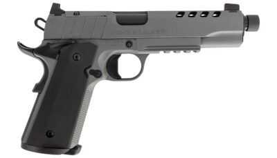 Tisas Arms 10100558 1911 Night Stalker SF 10mm Auto 8+1 5.11" Black Threaded Barrel, Gray Cerakote Carbon Steel Lightening Cut/Serrated Slide, Gray Cerakote Carbon Steel Frame w/Beavertail & Picatinny