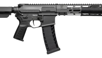 CMMG 94A68CD-TNG Zeroed Banshee Mk4 9mm Luger 33+1 6.50" Black Nitride Threaded Barrel, Tungsten Cerakote Aluminum Receiver w/Picatinny Rail, M-LOK Handguard, Black Polymer CMMG RipBrace, CMMG Zeroed