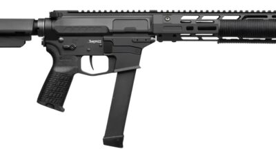 CMMG 99A6832-AB Zeroed Banshee MkGs 9mm Luger 33+1 6.50" Black Nitride Threaded Barrel, Black Armor Cerakote Aluminum Receiver w/Picatinny Rail, M-LOK Handguard, Black Polymer CMMG RipBrace, CMMG Zero