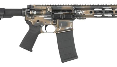 Shark Coast Tactical SCC07060ANBRN-P Anime-15 Bronze 5.56 NATO 30+1 10.50" Black Nitride Threaded Barrel, Aluminum Receiver w/Picatinny Rail, M-LOK Handguard, Polymer SB Tactical SBA3 Brace, Polymer G