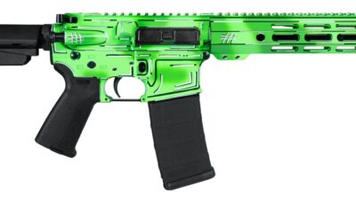 Shark Coast Tactical SCC06247AGRN-P Anime-15 Green 5.56 NATO 30+1 10.50" Black Nitride Threaded Barrel, Green Cerakote Aluminum Receiver w/Picatinny Rail, M-LOK Handguard, Black Polymer SB Tactical SB