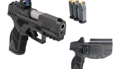 Taurus 1-GX2P931-CK8 GX2 T.O.R.O Carry Kit Compact 9mm Luger 13+1 3.38" Stainless Barrel, Matte Black Alloy Steel Serrated w/Optic Slide, Black Polymer Frame w/Picatinny Rail, Black Textured Grip, Vir