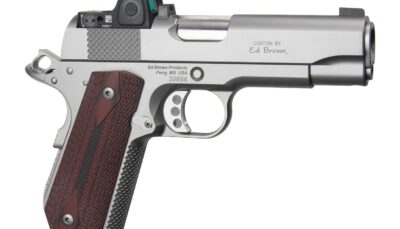 Ed Brown Kobra Carry w/Optic 45 ACP 7+1 4.25" Stainless Steel Barrel, Serrated w/Optic Slide & Frame, G10 Grip, Trijicon RMRcc 3.25 MOA Sight, Right Hand