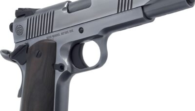 Dickinson LLC DKSN45LB Adam 1911 Lead Full Size 45 ACP 8+1 5" Stainless Barrel, Steel B Serrations Slide, Steel Frame w/Beavertail