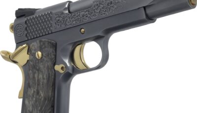 Dickinson LLC DKSN45TBP Adam 1911 Titan Full Size 45 ACP 8+1 5" Black Barrel, Steel B Serrations Slide, Steel Frame w/Beavertail