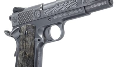Dickinson LLC DKSN45MPRP Adam 1911 Mesopatamia Full Size 45 ACP 8+1 5" Stainless Steel Barrel, Serration B Slide, Steel Frame w/Beavertail