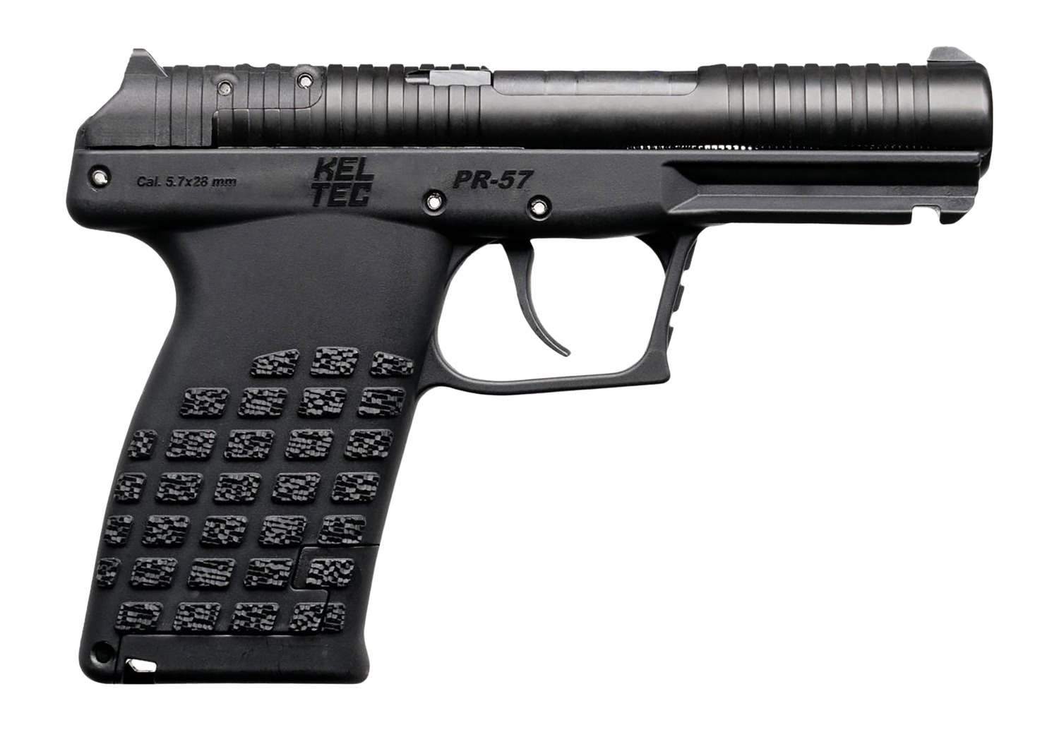 Kel-Tec PR57BLK10 PR-5.7 Compact 5.7x28mm 10+1 4.64" Stainless Rotary Barrel, Black Oxide Steel Optic Ready/Serrated Slide, Black Polymer Frame w/Accessory Rail, Textured Grip