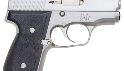 Kahr Arms M9093A MK *CA Compliant 9mm Luger Caliber with 3" Barrel, 6+1 or 7+1 Capacity, Overall Matte Stainless Steel Finish, Serrated Slide & Textured Wraparound Black Nylon Grip
