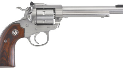 Ruger 0680 Blackhawk  Sports South Exclusive 22 LR 6rd 6.50" Barrel, Stainless Steel Barrel/Cylinder/Frame, Exposed Hammer, Bisley Hardwood Grip, Ramp Front/Adjustable Rear Sights