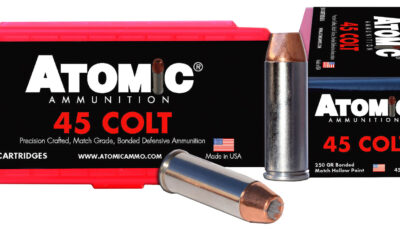 Atomic Ammunition 00444 Pistol Precision Craft 45Colt 250gr Bonded Match Hollow Point 50 Per Box/10 Case