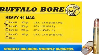Buffalo Bore Ammunition 4B20 Heavy Strictly Business 44Rem Mag 300gr Semi Jacketed Flat Point 20 Per Box/12 Case