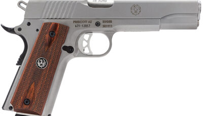 RUG SR1911 45ACP 5 SS WOOD GRIP 8RD