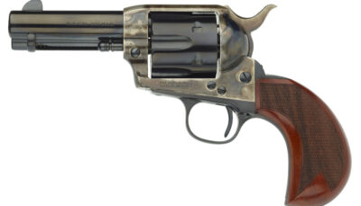 Taylors & Company 555132 1873 Cattleman 357 Mag Caliber with 3.50" Blued Finish Barrel, 6rd Capacity Blued Finish Cylinder, Color Case Hardened Finish Steel Frame & Checkered Birdshead Walnut Grip