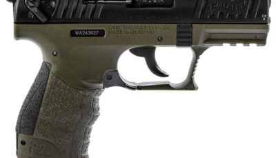 Walther Arms 5120715 P22 Q Military 22 LR 10+1 3.42" Steel/Threaded Barrel, Matte Black Tenifer Serrated/Steel Slide, OD Green Polymer Frame w/Picatinny Rail, Black Interchangeable Backstrap Grips