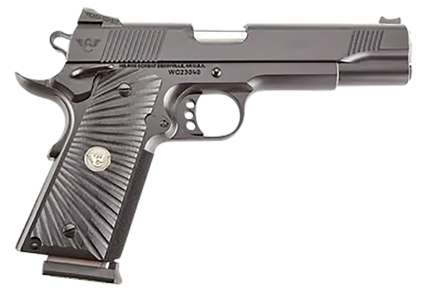 Wilson Combat CQBFS9A CQB Full Size Frame 9mm Luger 10+1 5" Match Grade Barrel, Black Serrated Carbon Steel Slide, Black Armor-Tuff Carbon Steel Frame w/Beavertail, Black G10 Starburst Grip