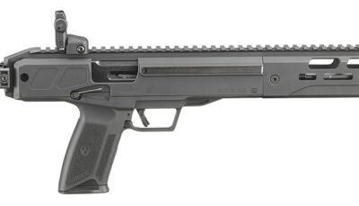 Ruger 19300 LC Carbine 5.7x28mm 16.25" Threaded Barrel 20+1, Black, Folding Stock, OEM Flip-Up Sights