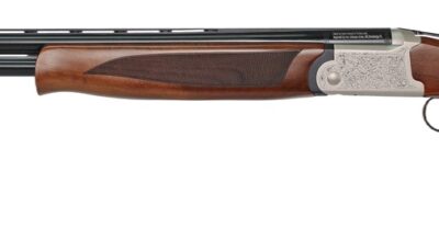 Iver Johnson Arms IJ600410LW28S IJ600 Lightweight Full Size 410 Gauge Break Open 3" 2rd 28" Black Over/Under Vent Rib Barrel, Silver Engraved Aluminum Receiver, Fixed Walnut Wood Stock, Ambidextrous