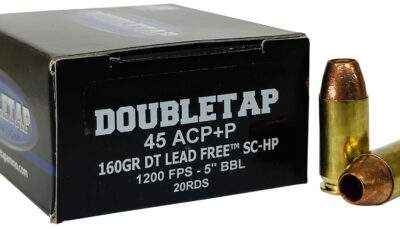 DoubleTap Ammunition 45A160XM   45ACP 160gr Lead Free Hollow Point 20 Per Box/50 Case
