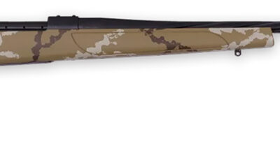 Weatherby VHH7MMPR6B Vanguard Outfitter Full Size 7mm PRC 3+1 26" Black Cerakote #2 Fluted/Threaded Barrel & Drilled & Tapped Steel Receiver, Tan w/Brown & White Sponge Monte Carlo Synthetic Stock