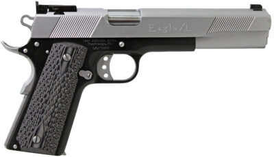 Iver Johnson Arms EAGLEXL10TT Eagle Deluxe 10mm Auto 8+1 6" Steel Barrel, Hard Chrome Serrated Steel Slide, Matte Black Steel Frame w/Beavertail, Black/Gray G10 Grip