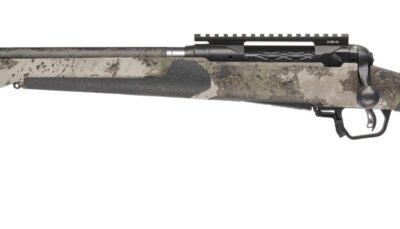 Savage Arms 32722 110 UltraLite Pro Full Size 308 Win 3+1 20" Carbon Fiber Barrel, Savage Woodland Camo Accufit V2 Synthetic Stock, Left Hand