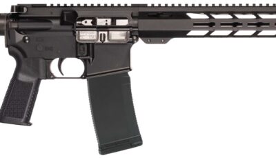 Patriot Ordnance Factory 02548 P-15 Base SMU 300 Blackout 30+1 13.75" Black Nitride Match Grade Barrel, Black Anodized Aluminum Receiver w/Picatinny Rail, M-LOK Handguard, Black Amend2 Adjustable Poly
