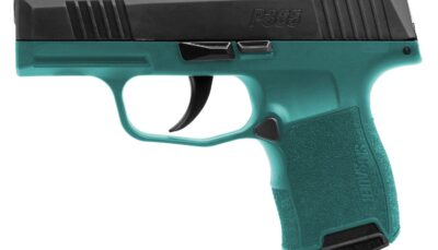 Sig Sauer 365-9-BXR3-BB P365 Bama Breeze 9mm Luger 10+1 3.10" Black DLC Barrel, Black Nitron Stainless Steel Optic Ready/Serrated Slide, Teal Cerakote Stainless Steel Frame w/Accessory Rail, Polymer G