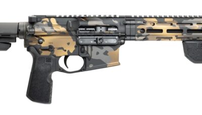 Cnc Firearms CNCDDMCG Daniel Defense DDM4 V7P Sports South Exclusive 5.56 NATO 30+1 10.30" Black Phosphate Threaded Barrel, Gold Multicam Aluminum Receiver w/Picatinny Rail, SBA3 Pistol Stabilizing Br
