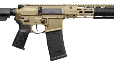 CMMG 30A0ED0-CT Zeroed Banshee Mk4 300 Blackout 30+1 6.50" Black Nitride Threaded Barrel, Coyote Tan Cerakote Aluminum Receiver w/Picatinny Rail, M-LOK Handguard, Black Polymer CMMG RipBrace, CMMG Zer