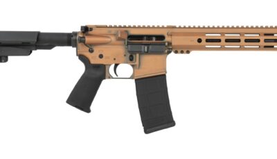 Shark Coast Tactical SCC07244PEN-P Penny  5.56 NATO 30+1 10.50" Black Nitride Threaded Barrel, Aluminum Receiver w/Picatinny Rail, M-LOK Handguard, Black Polymer SB Tactical SBA3 Brace, Polymer Grip