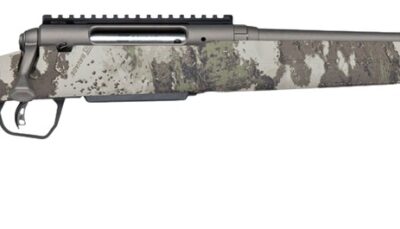 Savage Arms 33213 Axis 2 Pro 6.5 Creedmoor 4+1 Gun Metal Bronze Cerakote Spiral Fluted Threaded Barrel & Receiver w/Picatinny Rail, Savage Woodland Camo Fixed w/Pistol Grip Synthetic Stock, Right Hand