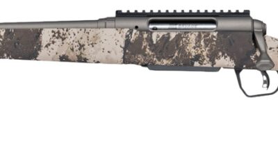 Savage Arms 33258 Axis 2 Pro 6.5 Creedmoor 4+1 20" Gun Metal Bronze Cerakote Spiral Fluted Threaded Barrel & Receiver w/Picatinny Rail, Savage Western Camo Fixed w/Pistol Grip Synthetic Stock, Left Ha