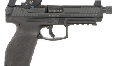HK 81001362 VP9 A1 Tactical w/Optic Full Size 9mm Luger 15+1 5.12" Black Threaded Barrel, Black Steel Serrated w/Vortex Defender CCW Slide, Black Polymer Frame w/Picatinny Rail, Interchangeable Backst