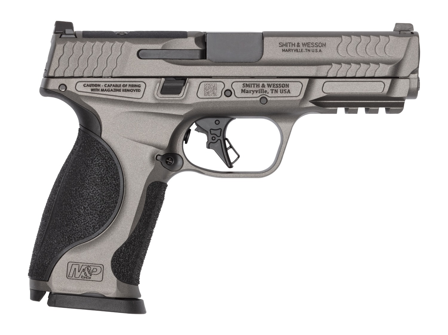 Smith & Wesson 14916 M&P9 M2.0 Metal 9mm Luger 15+1 4.25" Armornite Finish Stainless Steel Optic Ready Slide, Black Aluminum Frame w/Picatinny Rail, Interchangeable Palmswell Grip