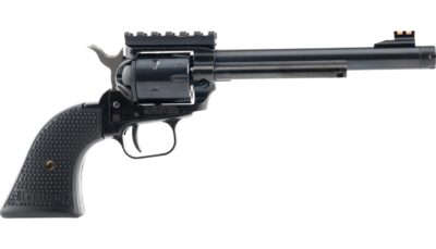 Rough Rider Tactical Cowboy Large Frame 22 LR/22 WMR 6 Shot 6.50" Black Oxide Threaded Barrel & Cylinder, Black Oxide Zinc Alloy Frame w/Picatinny Rail, Manual Safety, Exposed Hammer