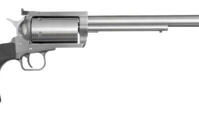 Magnum Research BFR460SW10 BFR Long Cylinder Large Frame 460 S&W Mag 5 Shot, 10" Brushed Stainless Steel Barrel, Cylinder & Frame, Black Rubber Grip, Exposed Hammer