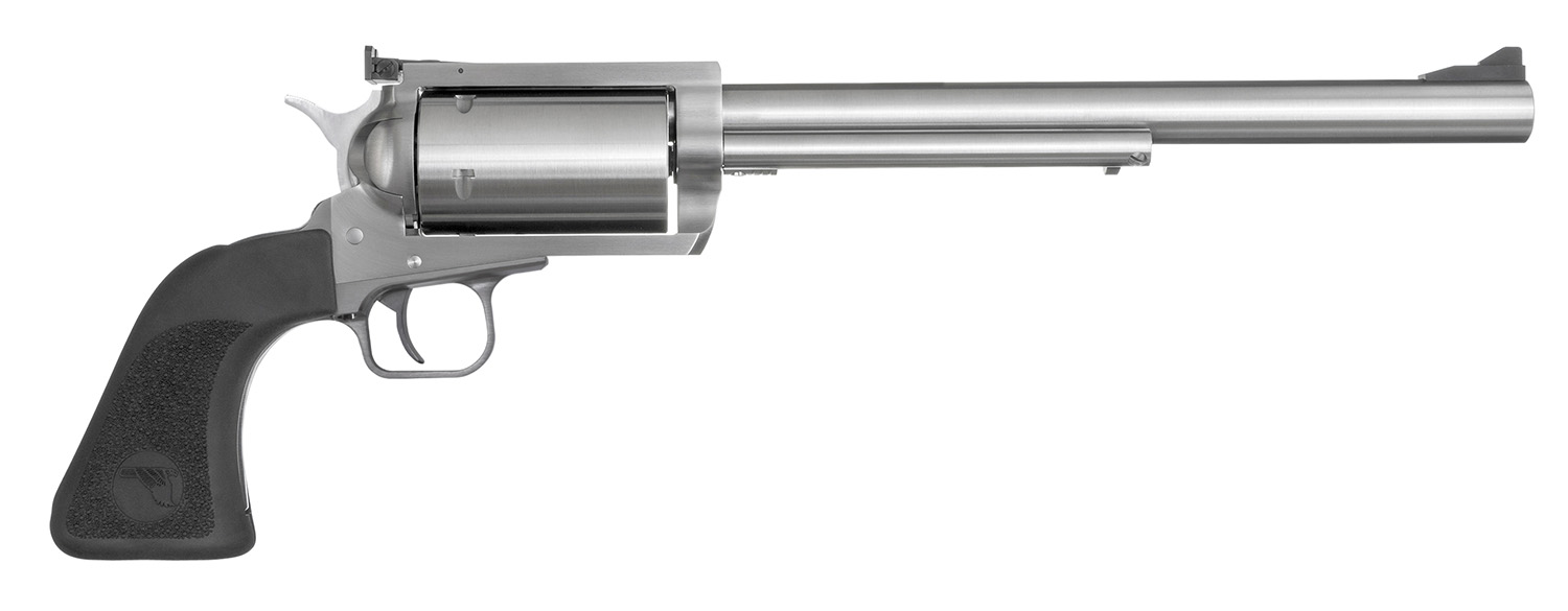 Magnum Research BFR460SW10 BFR Long Cylinder Large Frame 460 S&W Mag 5 Shot, 10" Brushed Stainless Steel Barrel, Cylinder & Frame, Black Rubber Grip, Exposed Hammer