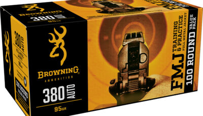 Browning Ammo B191803804 FMJ Value Pack 380ACP 95gr Full Metal Jacket 100 Per Box/5 Case