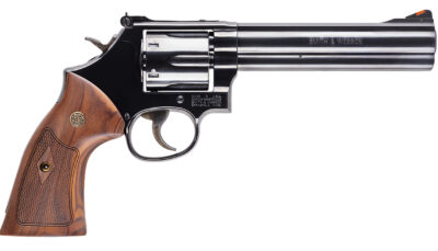 Smith & Wesson 150908 Model 586 Classic 357 Mag or 38 S&W Spl +P Blued Carbon Steel 6" Barrel, 6rd Cylinder & Square Butt L-Frame, Wood Grip With S&W Medallions